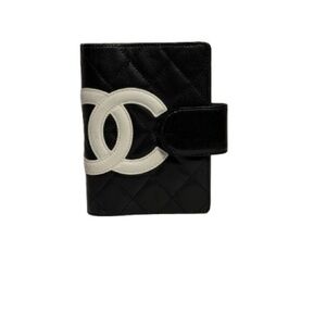 CHANEL Cambon Agenda Cover Black Quilted Leather Excellent Condition Authentic